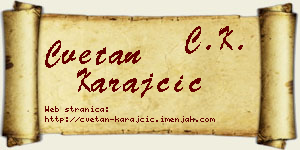 Cvetan Karajčić vizit kartica